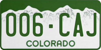 CO license plate 006CAJ