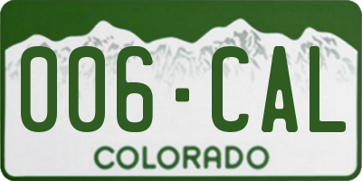 CO license plate 006CAL