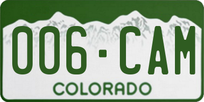 CO license plate 006CAM