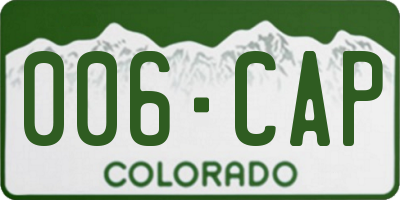 CO license plate 006CAP