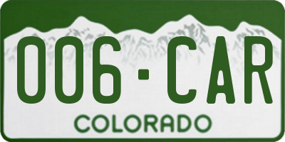 CO license plate 006CAR