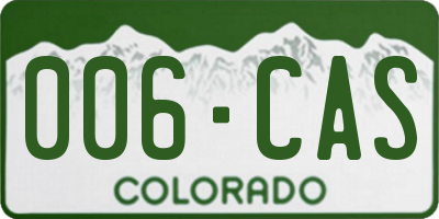 CO license plate 006CAS