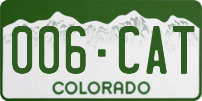 CO license plate 006CAT