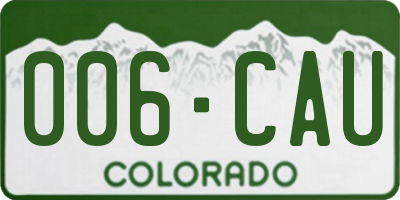 CO license plate 006CAU