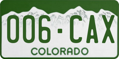 CO license plate 006CAX