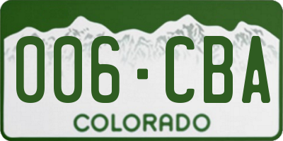 CO license plate 006CBA
