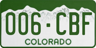 CO license plate 006CBF