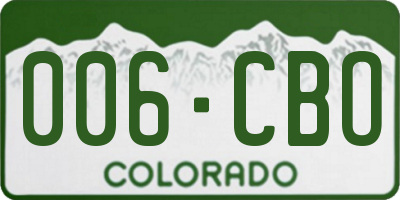 CO license plate 006CBO