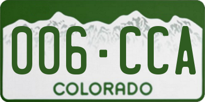 CO license plate 006CCA