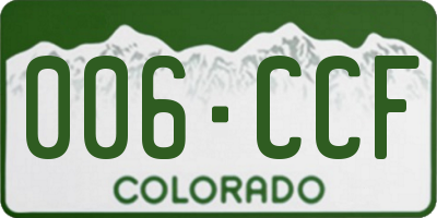 CO license plate 006CCF
