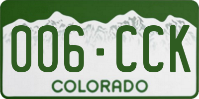 CO license plate 006CCK