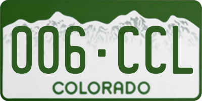 CO license plate 006CCL