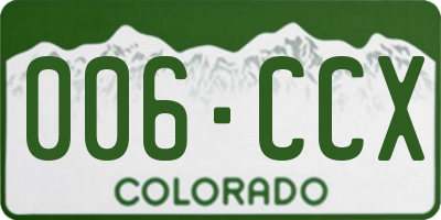 CO license plate 006CCX