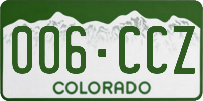 CO license plate 006CCZ