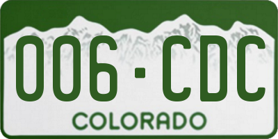 CO license plate 006CDC
