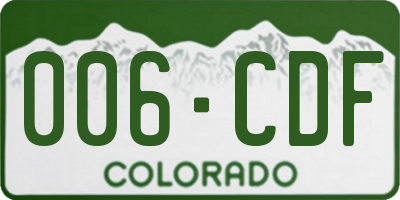 CO license plate 006CDF