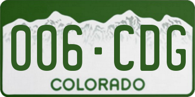 CO license plate 006CDG