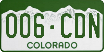 CO license plate 006CDN
