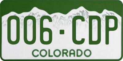 CO license plate 006CDP