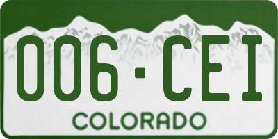 CO license plate 006CEI