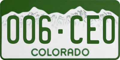 CO license plate 006CEO