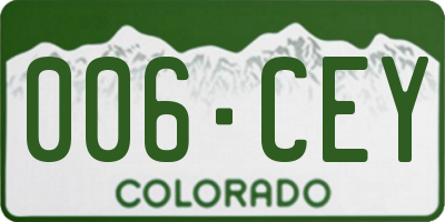 CO license plate 006CEY