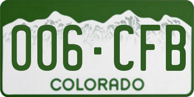CO license plate 006CFB