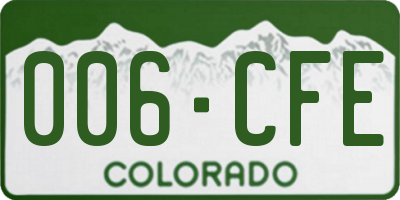 CO license plate 006CFE