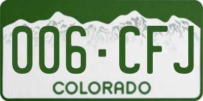 CO license plate 006CFJ