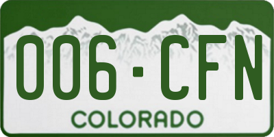 CO license plate 006CFN