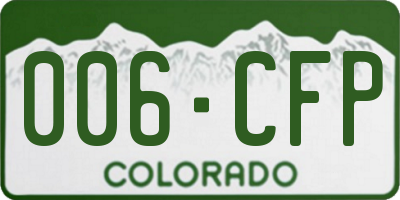 CO license plate 006CFP