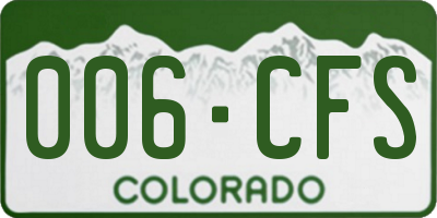 CO license plate 006CFS