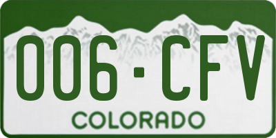 CO license plate 006CFV