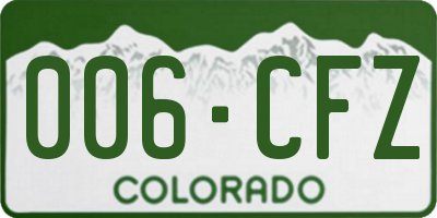 CO license plate 006CFZ