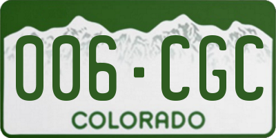 CO license plate 006CGC