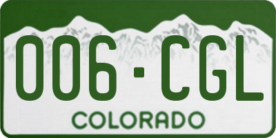 CO license plate 006CGL