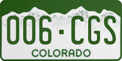 CO license plate 006CGS