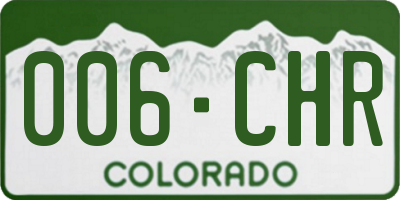 CO license plate 006CHR