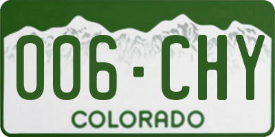 CO license plate 006CHY