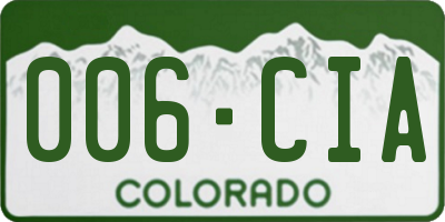 CO license plate 006CIA
