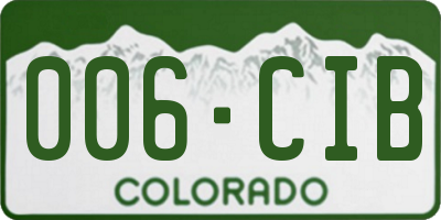 CO license plate 006CIB
