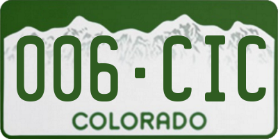 CO license plate 006CIC