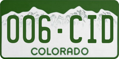 CO license plate 006CID