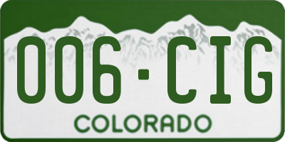 CO license plate 006CIG