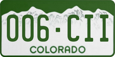 CO license plate 006CII