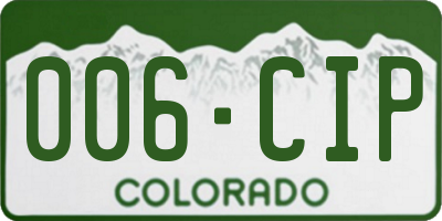 CO license plate 006CIP