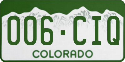 CO license plate 006CIQ