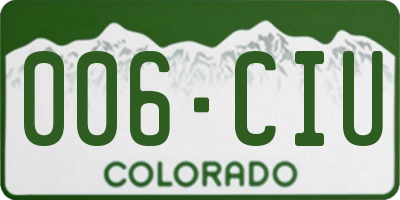 CO license plate 006CIU