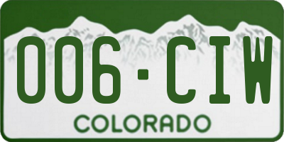 CO license plate 006CIW