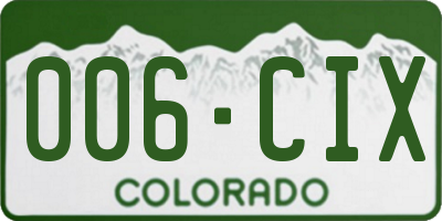 CO license plate 006CIX